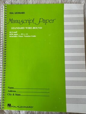 Hal Leonard Lime Green Spiral-Bound Manuscript Paper Notebook